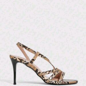 Sandales Femme à Talon Stiletto et Lanières – Imprimé Serpent