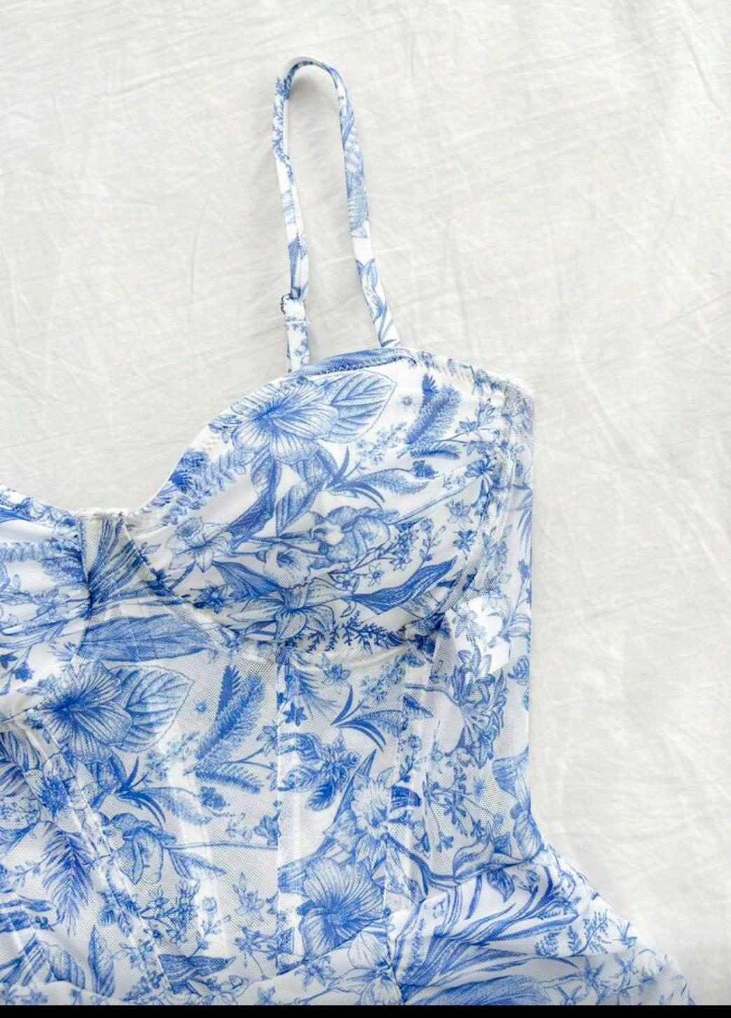 Robe Courte d’Été Sans Manches Femme – Ourlet Fleuri et Volants – Image 3