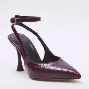 Escarpins Femme Noir Effet Crocodile – Bout Pointu & Talon Aiguille